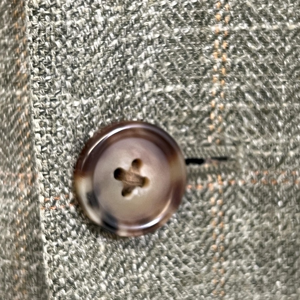 Brooks Brothers Fitzgerald Silk Linen E Thomas  43R Gray Herringbone Sport Coat - Picture 3 of 16